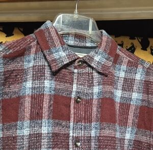 Smith Mills Red and Gray Plaid Button-Up Shirt
